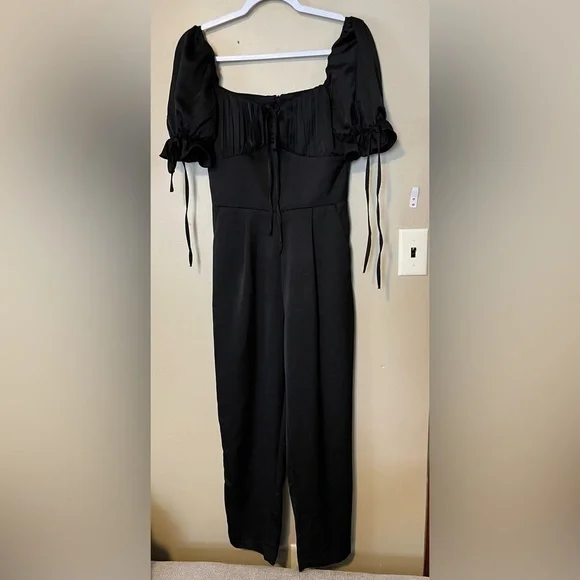 ASOS Outrageous Fortune Milkmaid Satin Jumpsuit - Picture 2 of 8